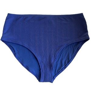 Old Navy High-Waist Ribbed Textured Bikini Bottoms Size 3X Cobalt Blue NWT